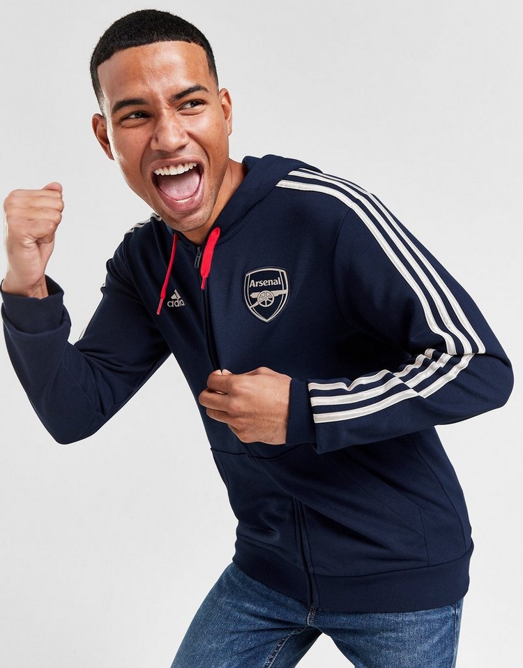 Blue adidas Arsenal FC DNA Full Zip Hoodie | JD Sports UK