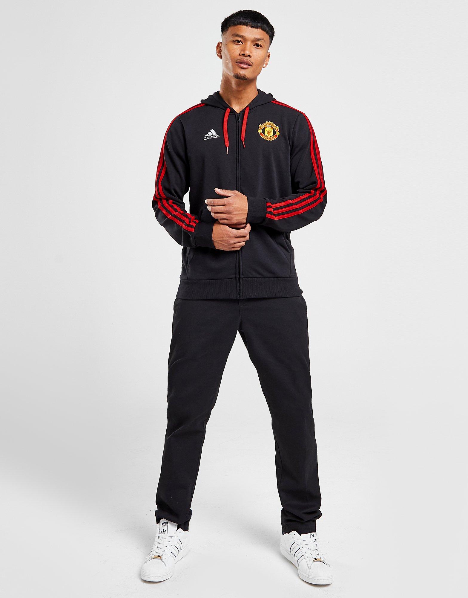 Black adidas Manchester United FC DNA Full Zip Hoodie