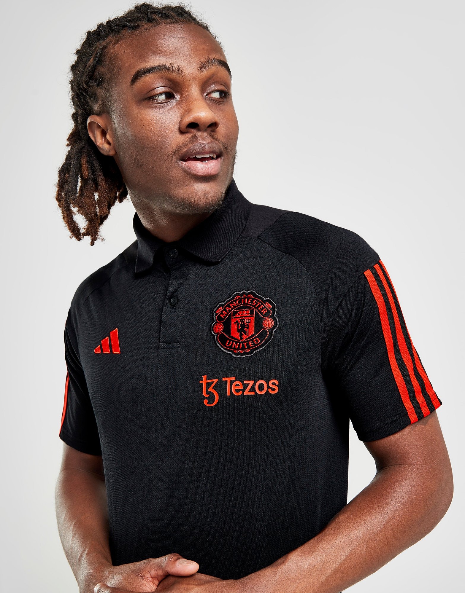 Black adidas Manchester United FC Training Polo Shirt JD Sports
