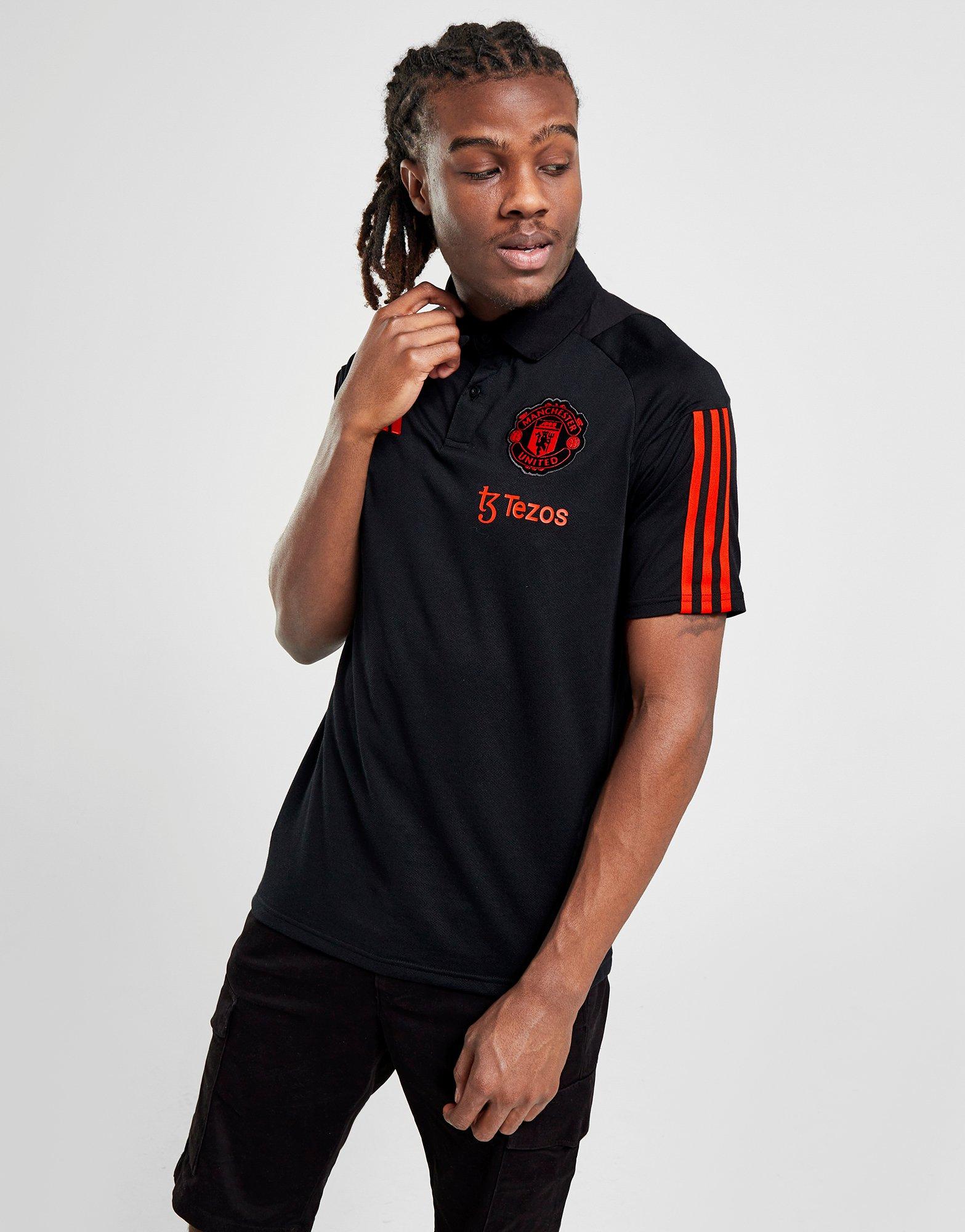 Adidas black on sale polo t shirt