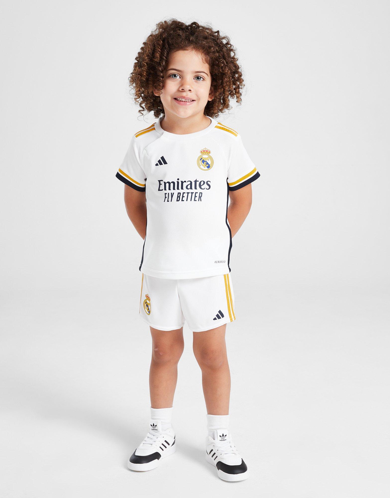 2023 2024 Kids Jersey Set Real Madrid Football Jersey with Pants Suit  Children Soccer Jersey Suit