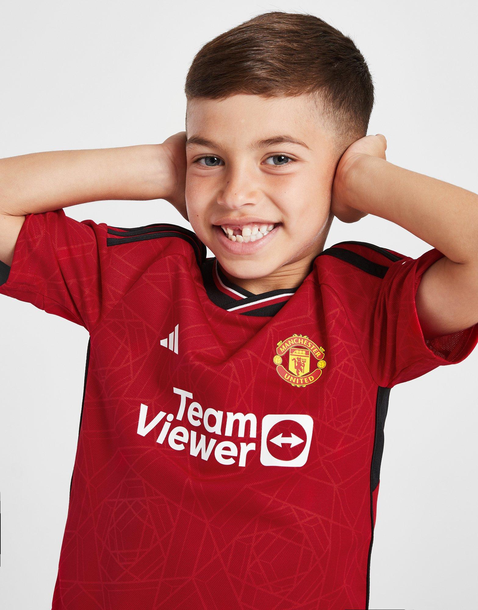 Red adidas Manchester United FC 2023/24 Home Kit Children
