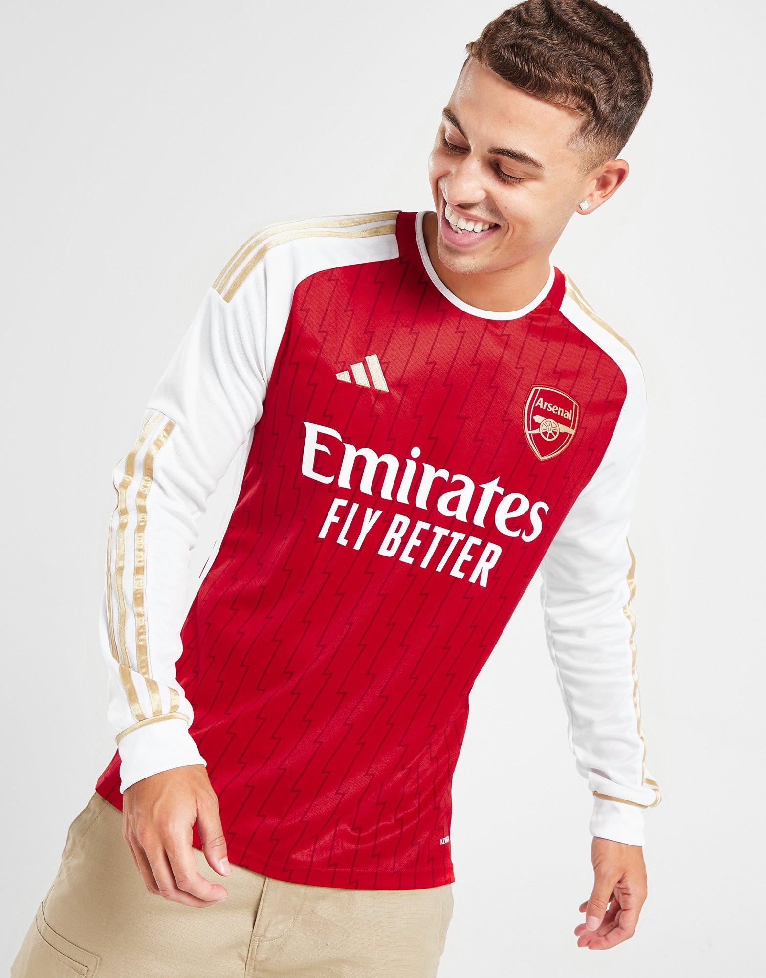 Red adidas Arsenal FC 2023/24 Long Sleeve Home Shirt