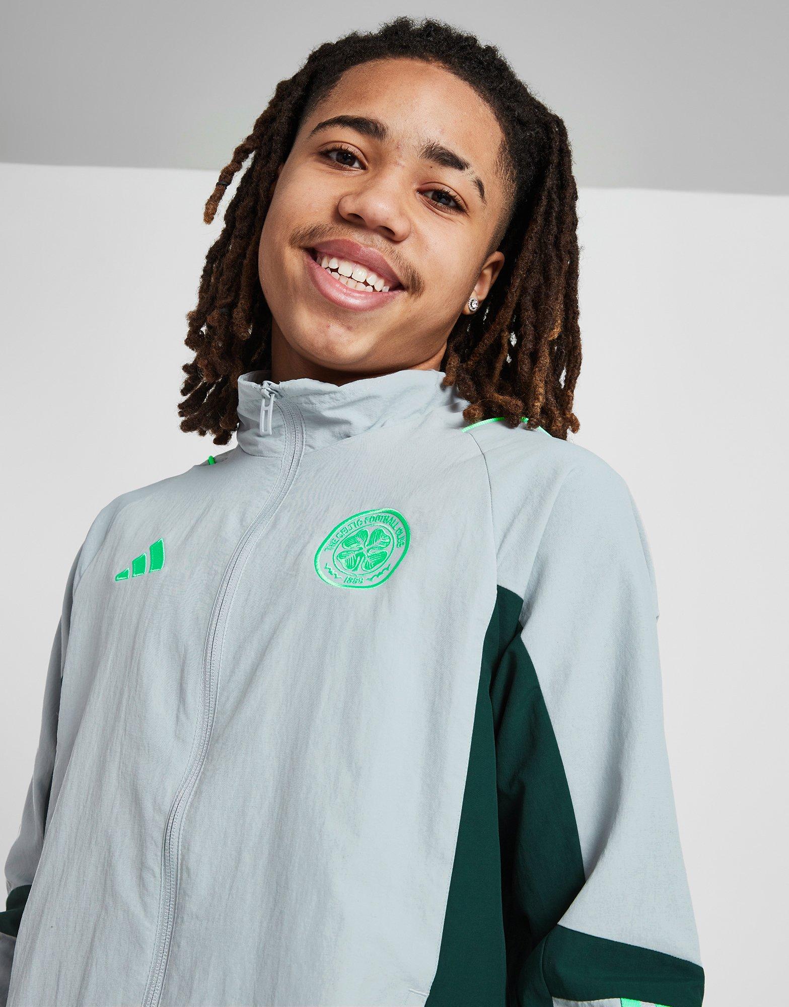 Grey adidas Celtic FC Presentation Jacket Junior