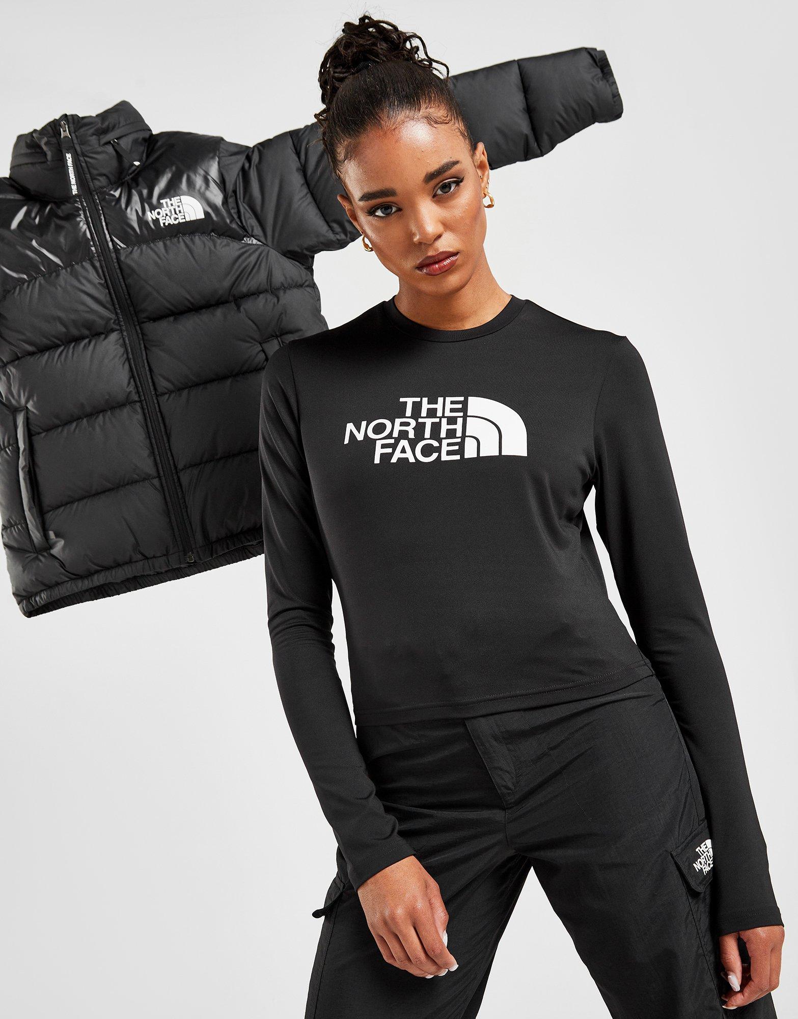 North face long hot sale sleeve black