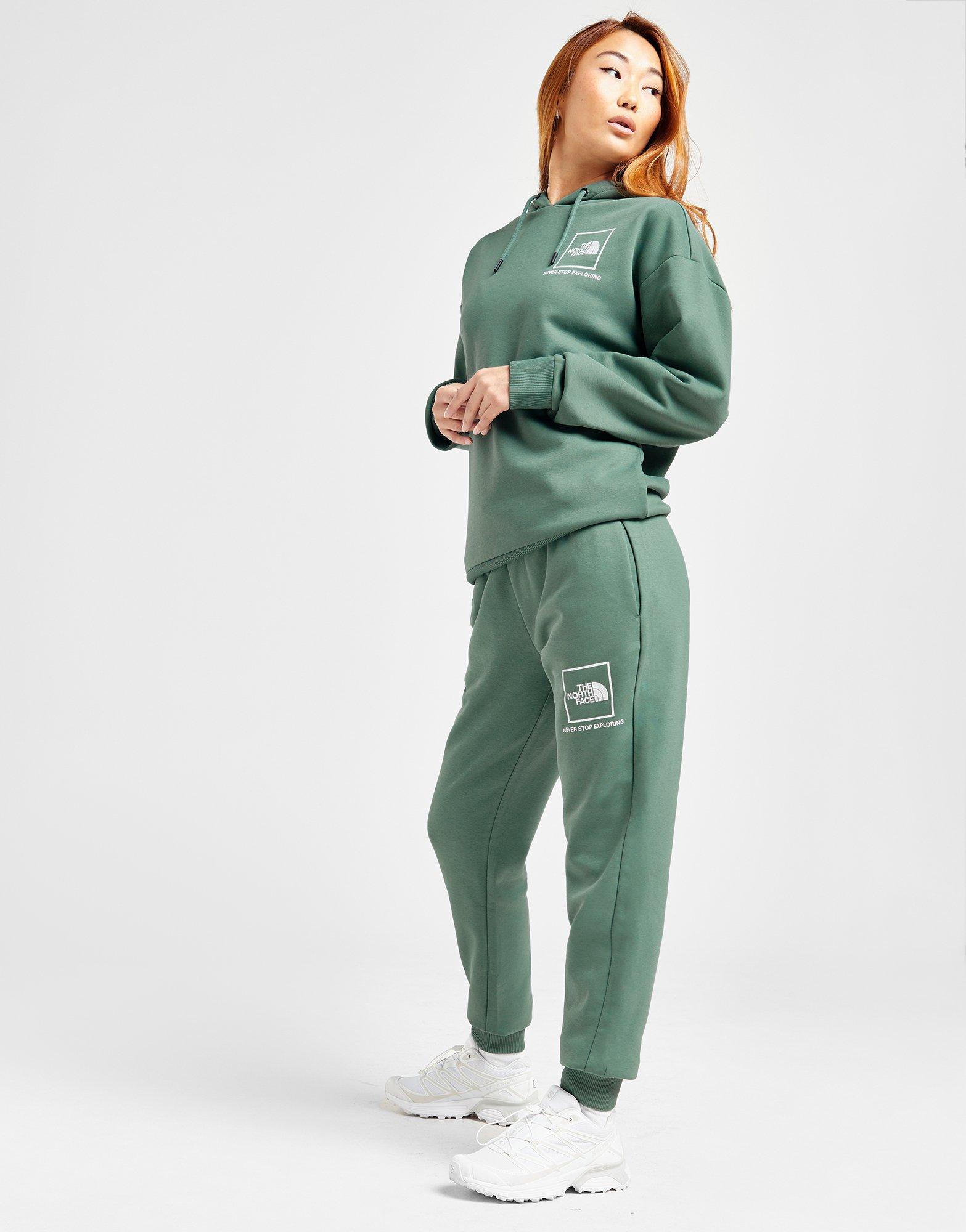 Green north face store joggers