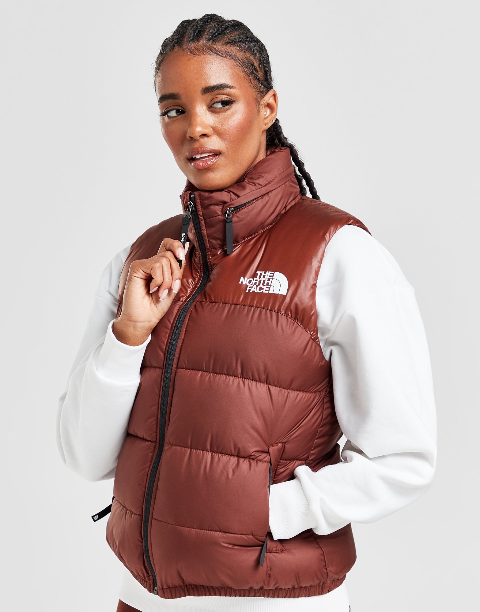 Brown The North Face Logo Padded Gilet | JD Sports UK