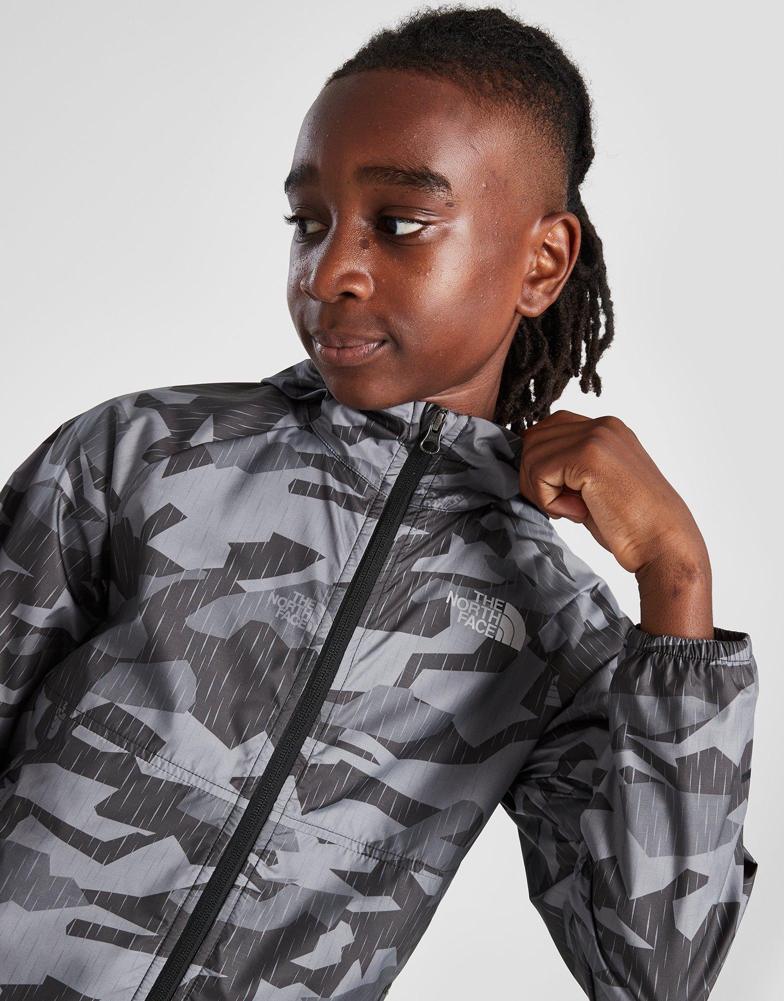 The north deals face camo windbreaker