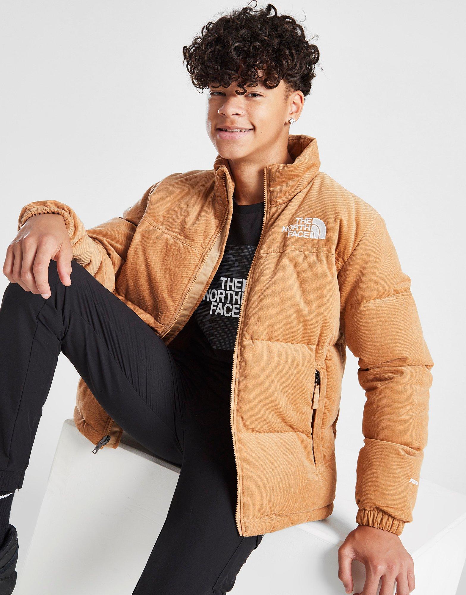 North face orange nuptse hot sale jacket