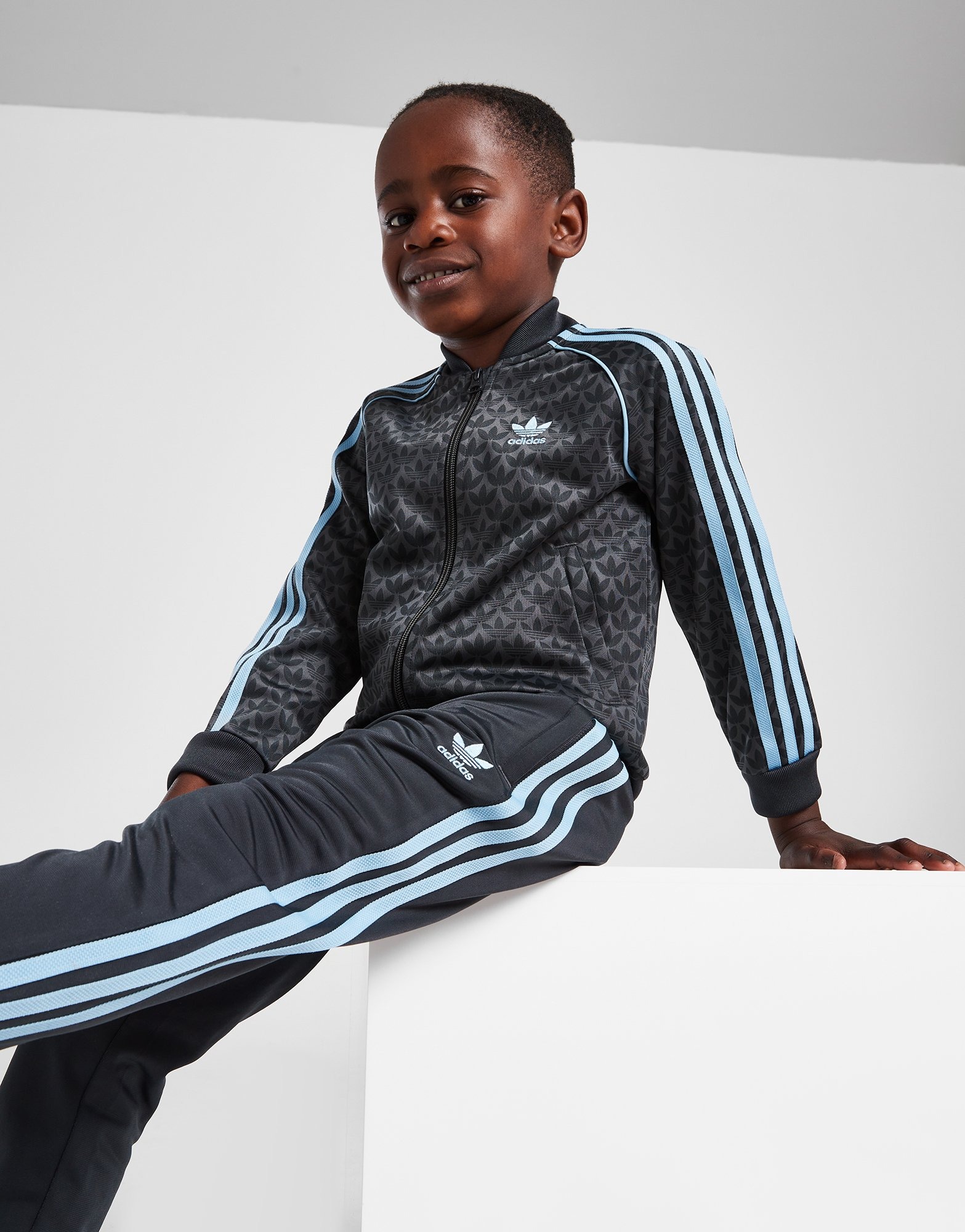 Grey adidas Originals Monogram SST Tracksuit Children - JD Sports
