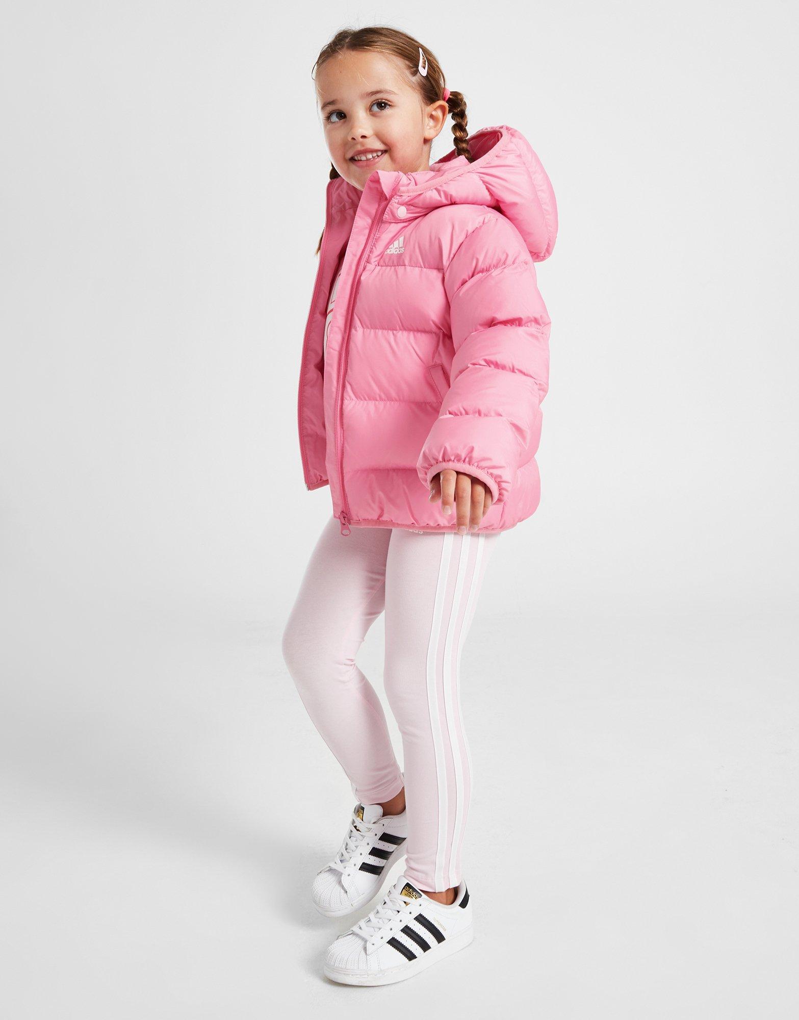 Pink adidas Girls' Badge of Sport Padded Jacket Children