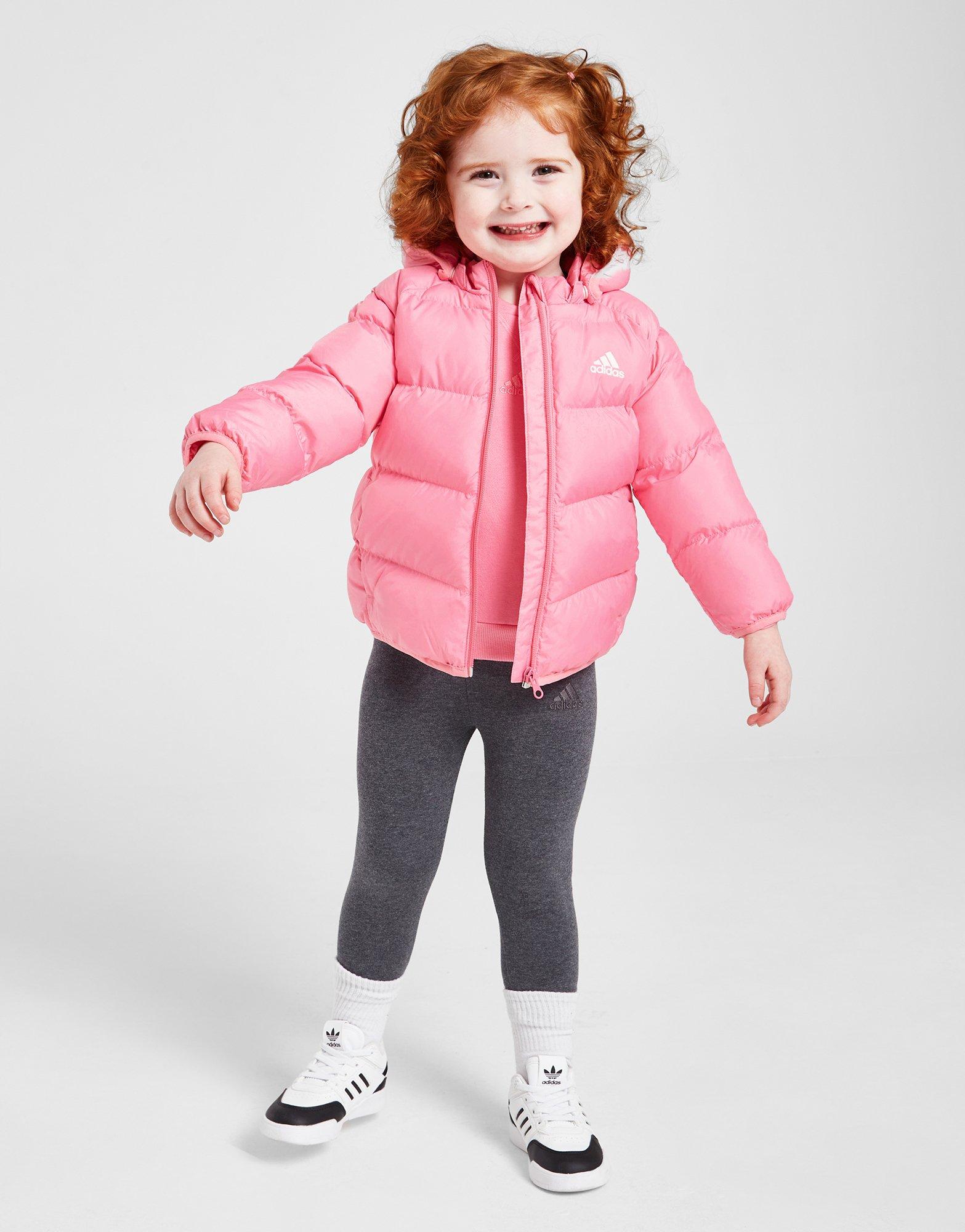 Pink adidas Girls' Badge of Sport Padded Jacket Children