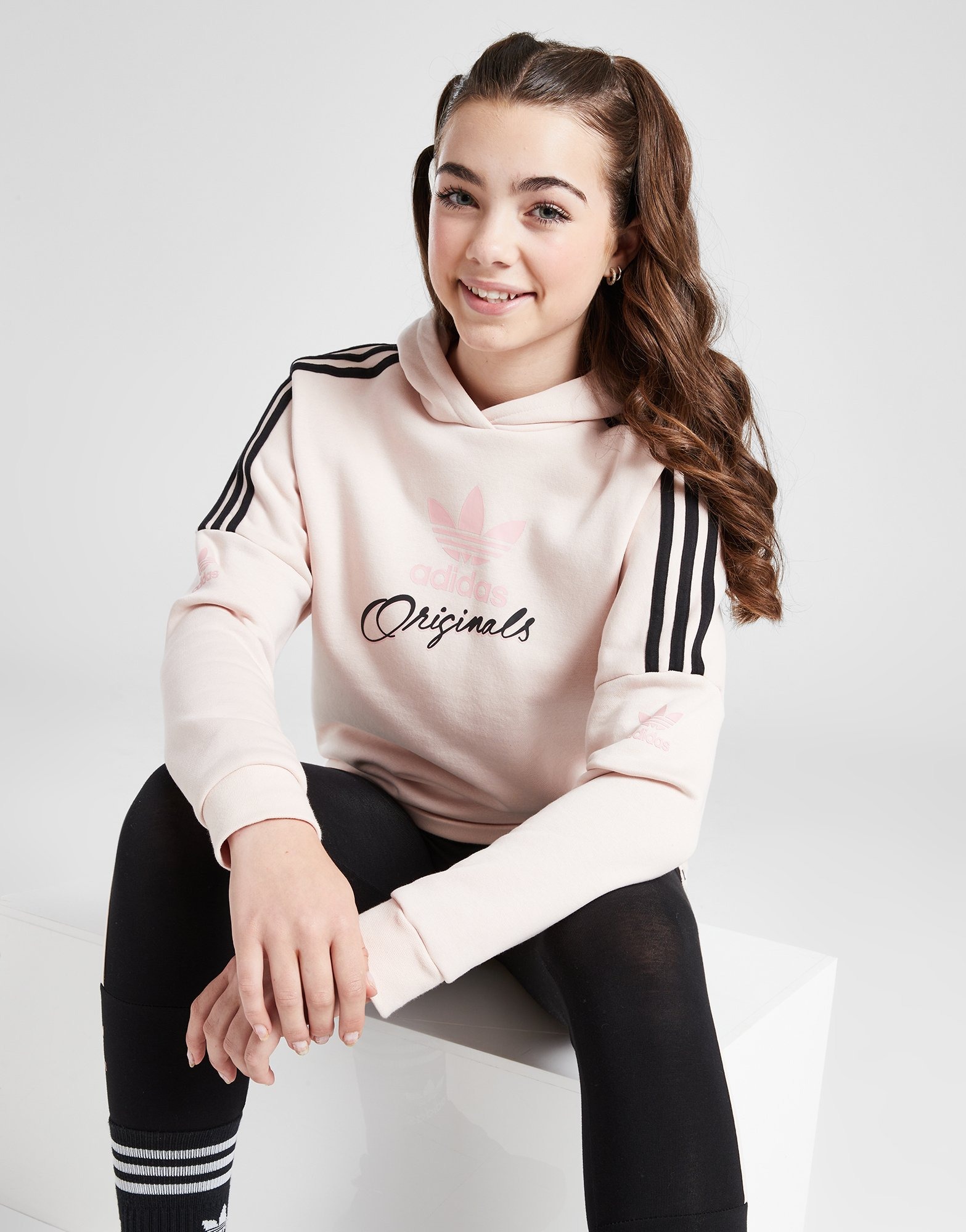 Brown adidas Originals Girls' Collegiate Hoodie Junior - JD Sports NZ