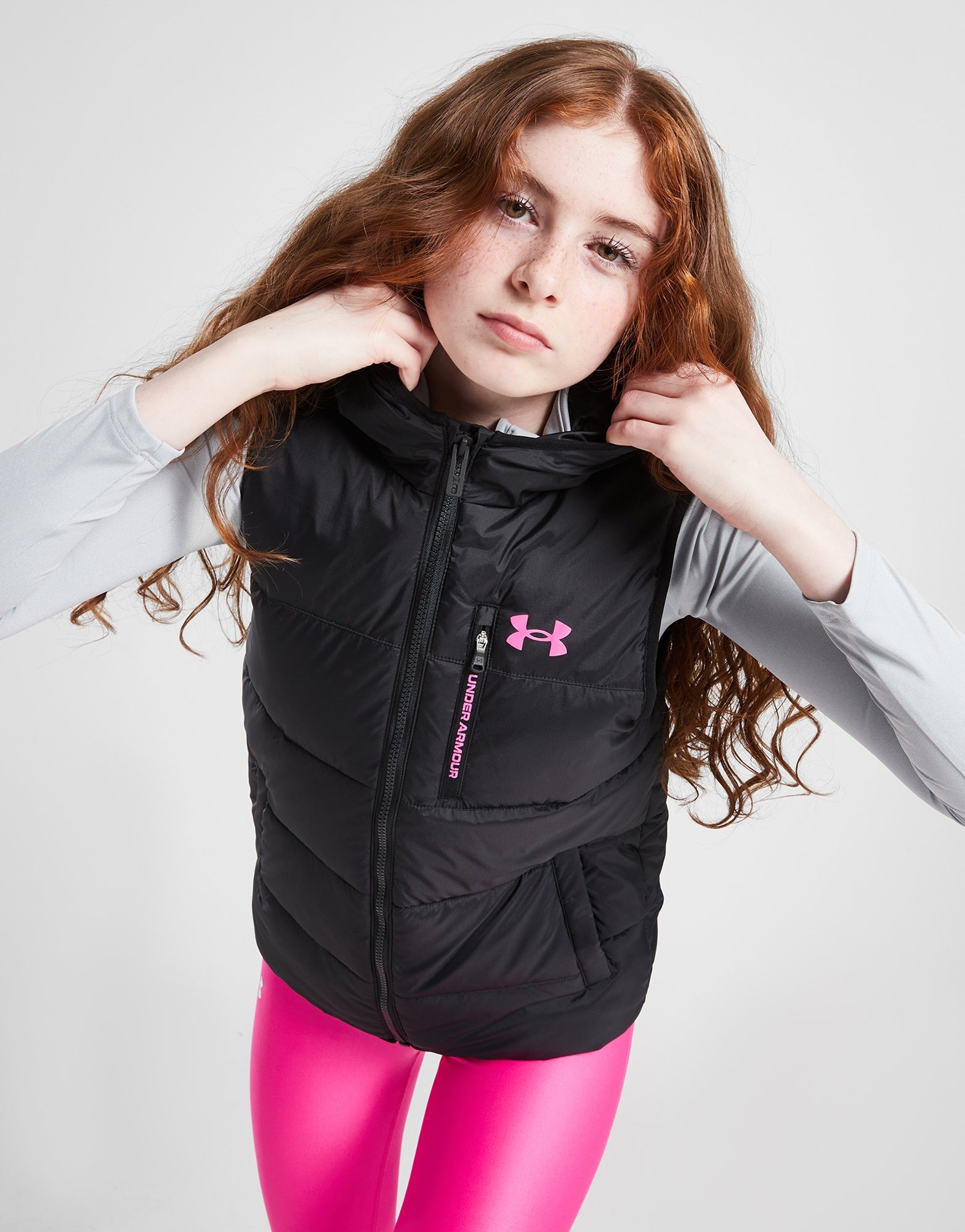 Black Under Armour Girls' Padded Gilet Junior JD Sports Global