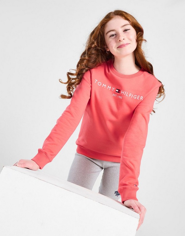 Orange Tommy Hilfiger Girls' Essential Logo Crew Sweatshirt Junior - JD  Sports Global