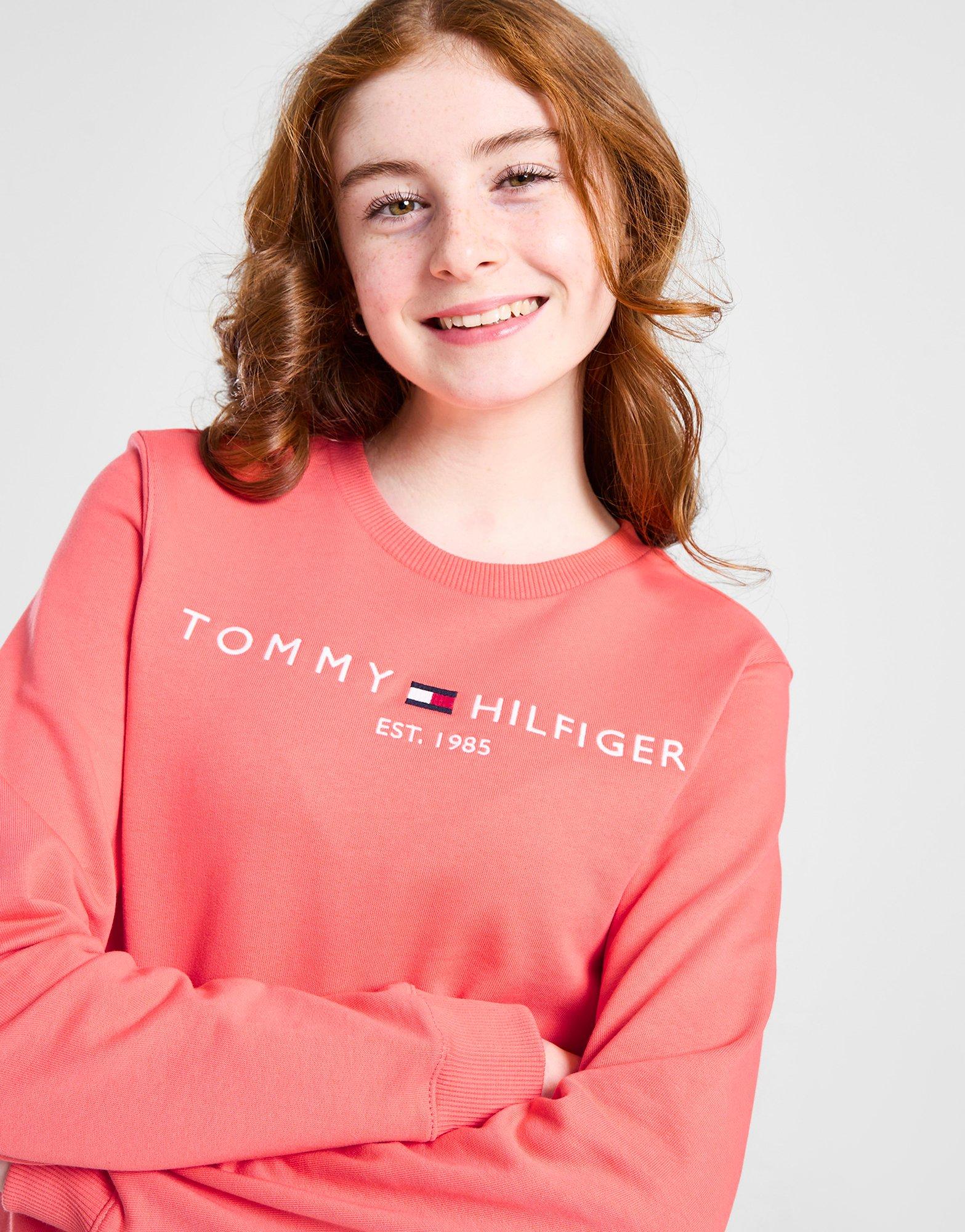 Orange Tommy Hilfiger Girls' Essential Logo Crew Sweatshirt Junior - JD  Sports Global