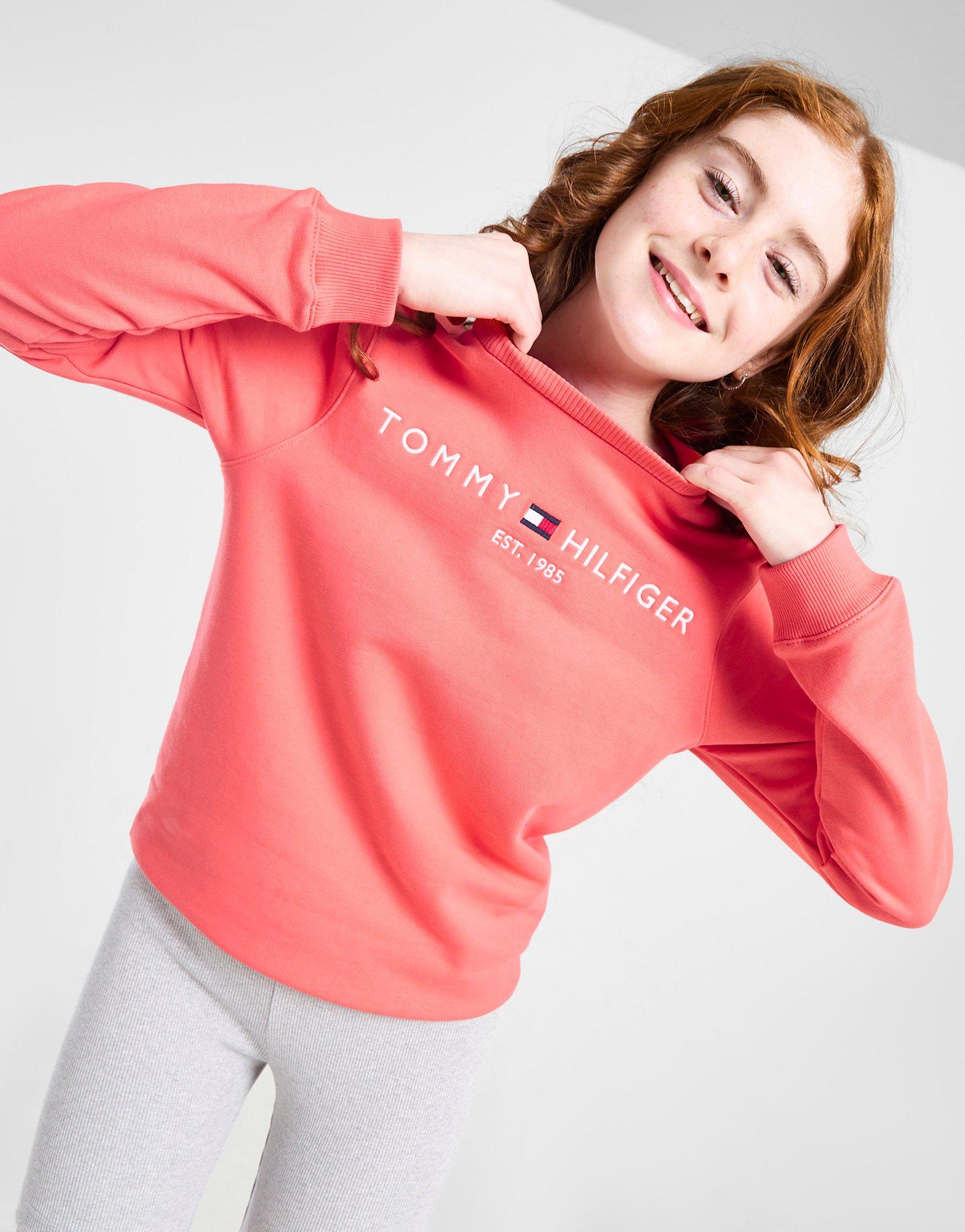 Orange Tommy Hilfiger Girls' Essential Logo Crew Sweatshirt Junior - JD  Sports Global