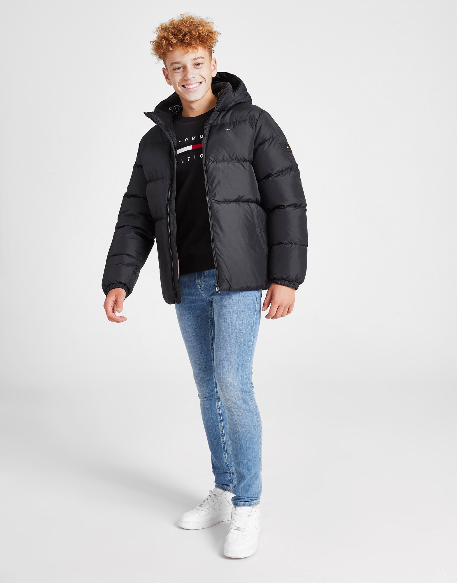 Padded puffer coat tommy hilfiger on sale