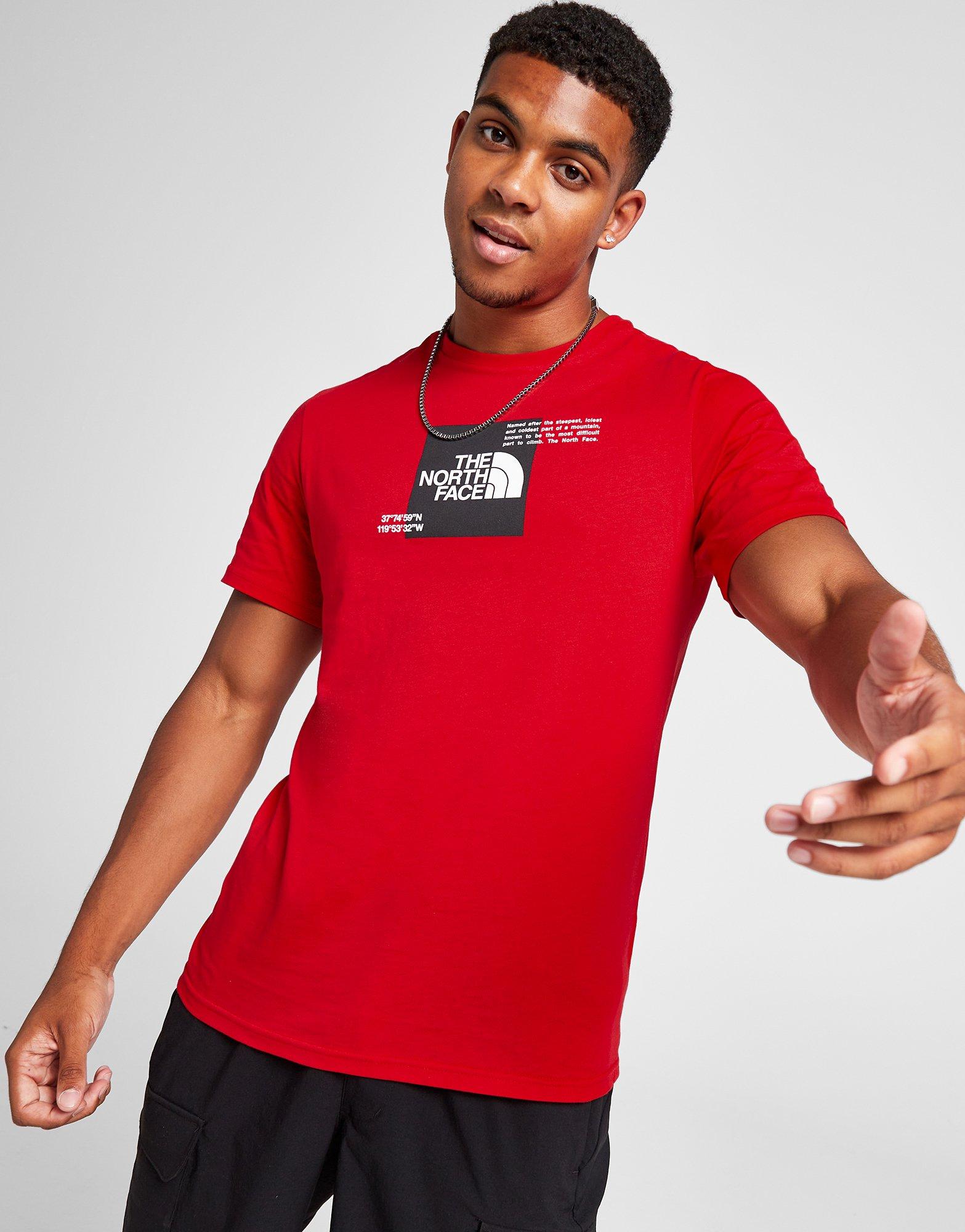 Red The North Face Box Notes T-Shirt