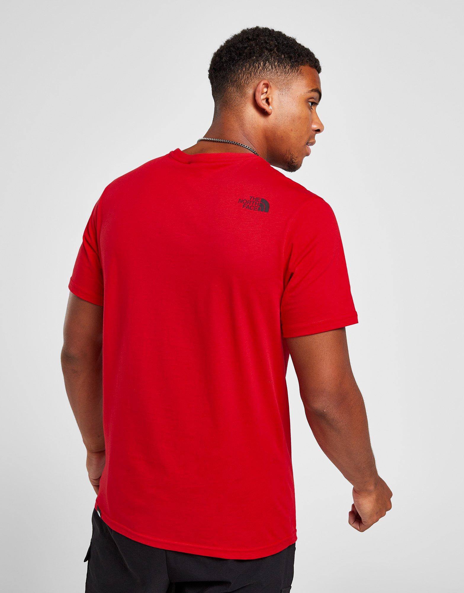 Mens red north face cheap t shirt