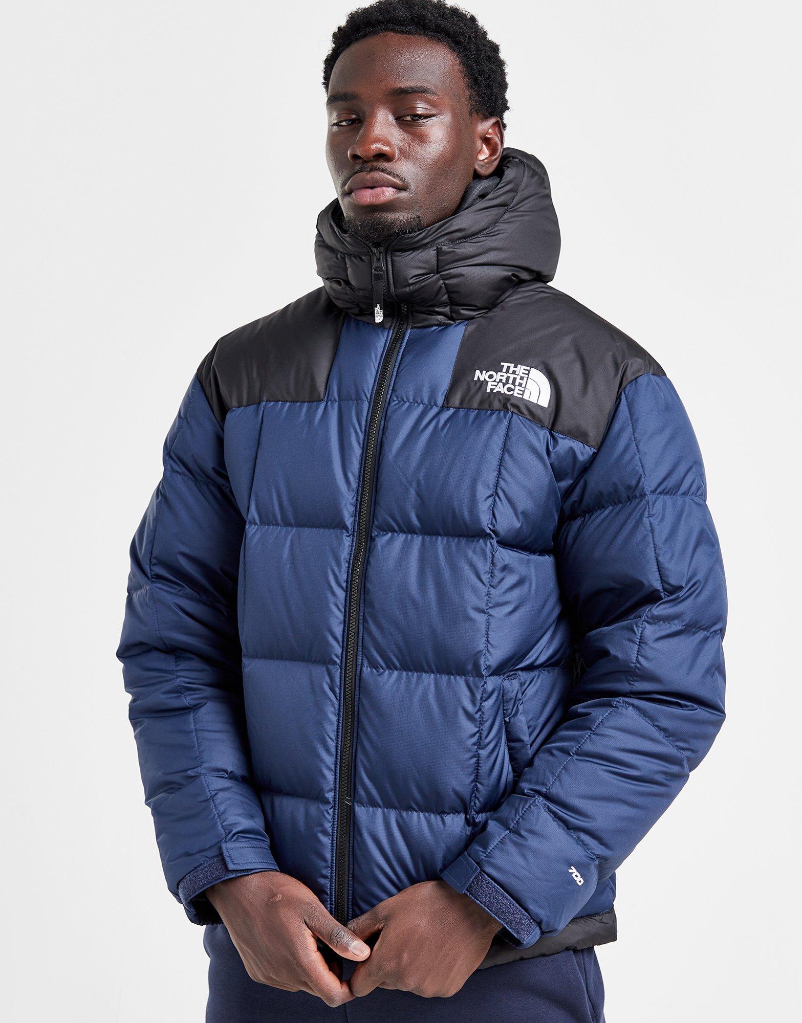 North face jacket store black and blue