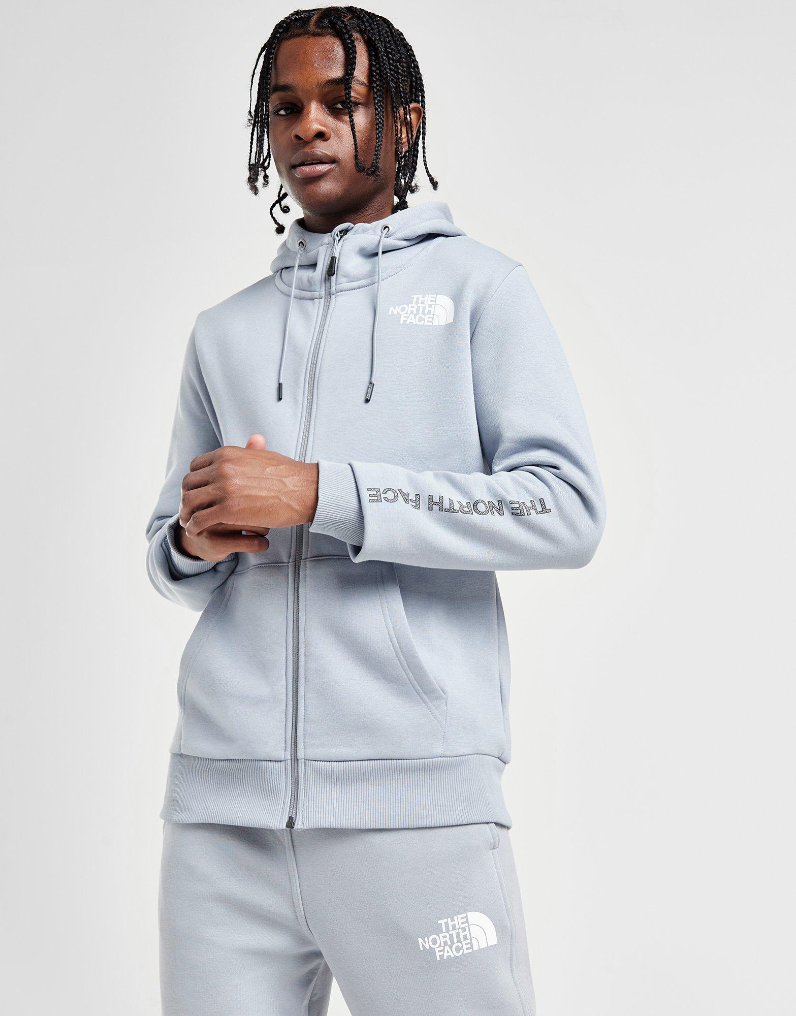 North face grey clearance zip up hoodie