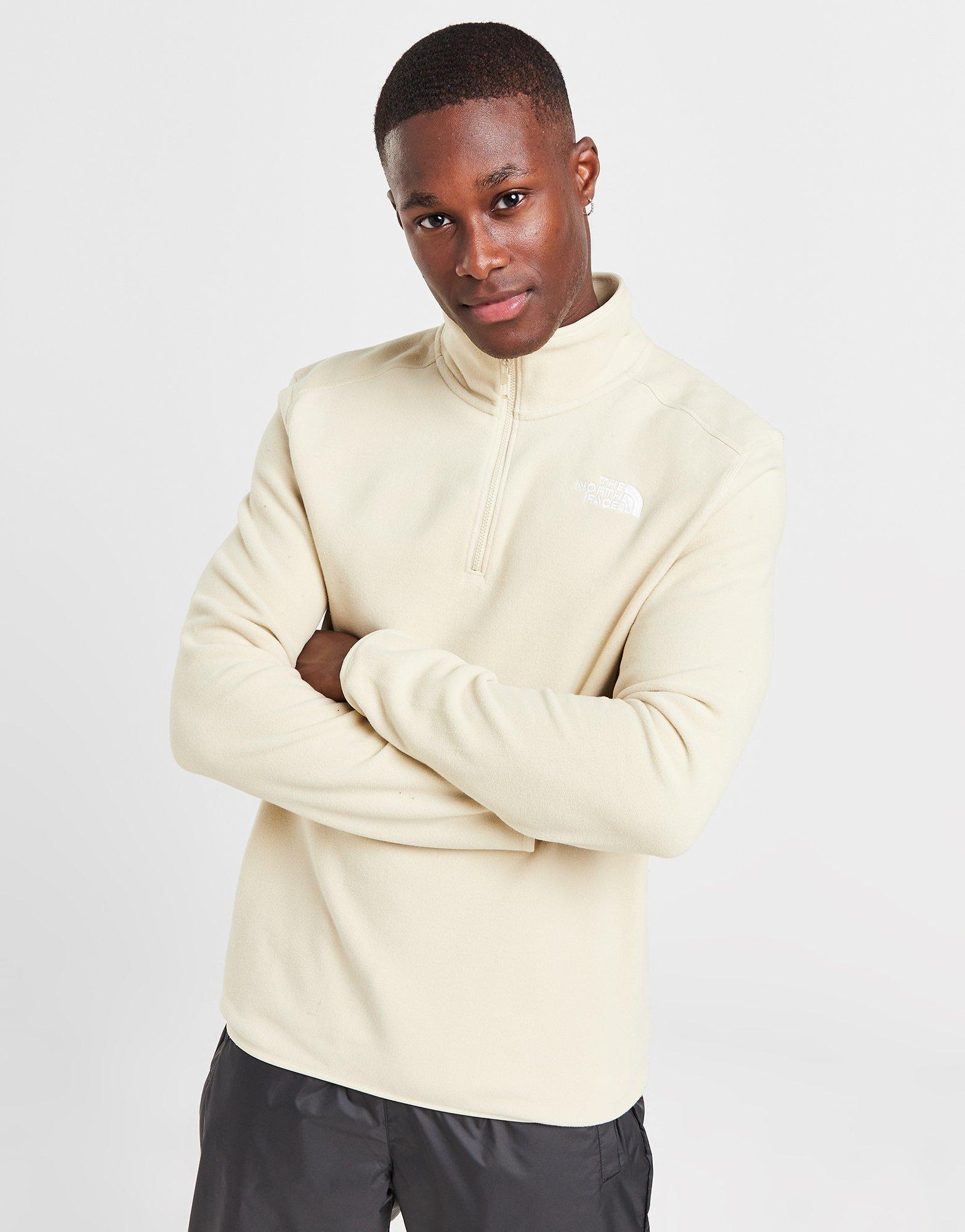 White The North Face Glacier 1/2 Zip Fleece Top - JD Sports NZ