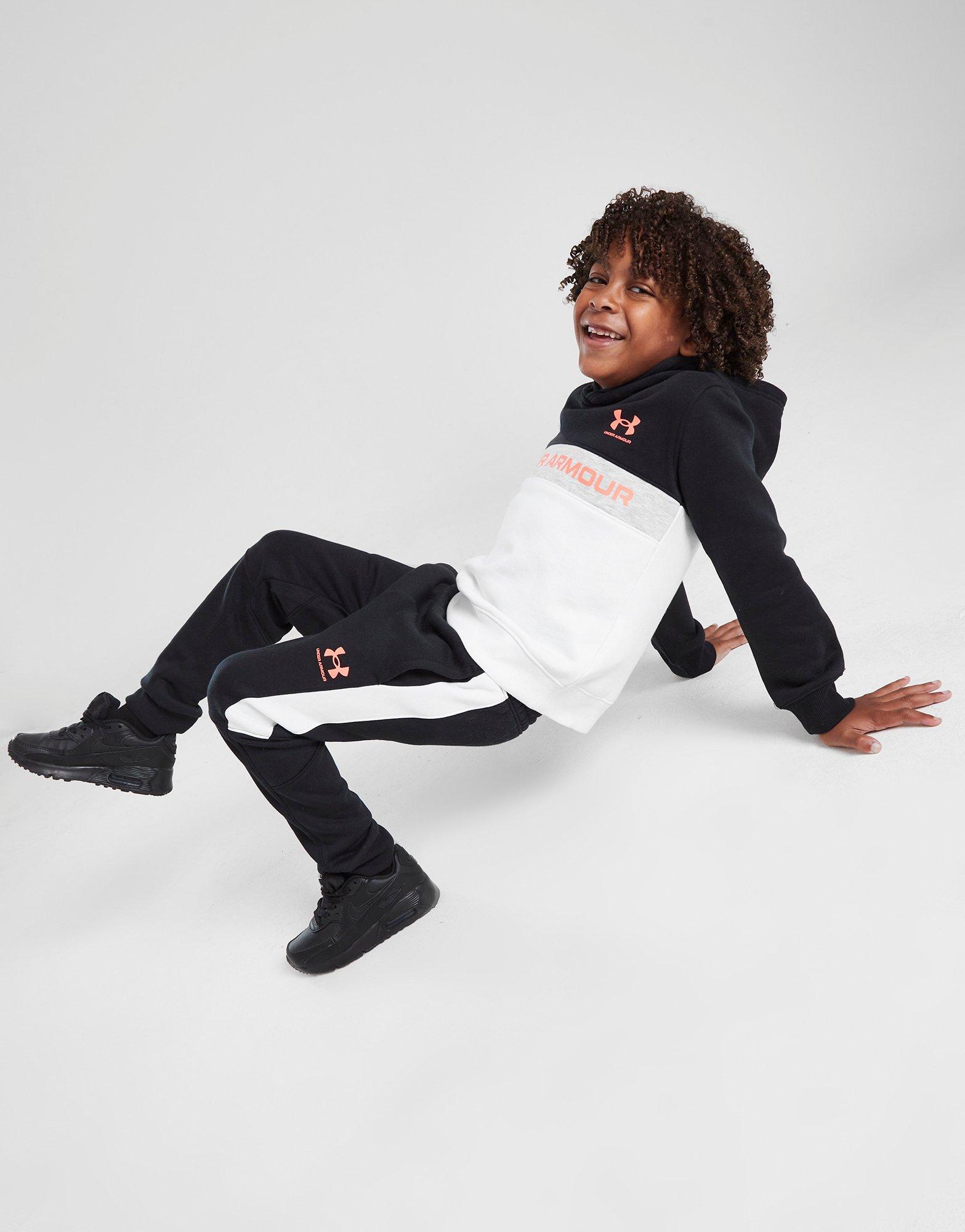 Black Under Armour Colour Block Overhead Tracksuit Children JD Sports NZ