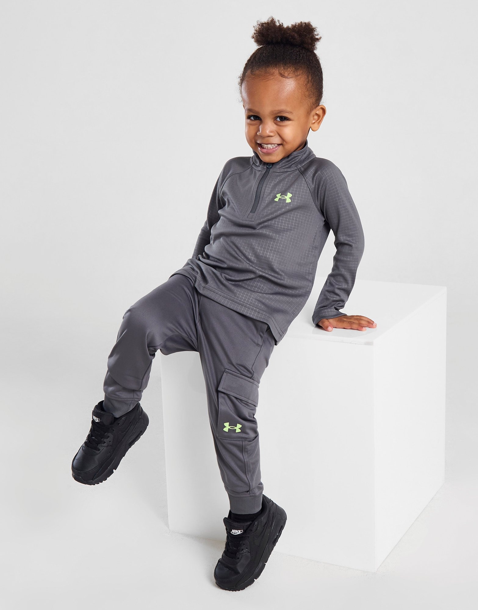 Grey Under Armour Grid 1/4 Zip Tracksuit Infant - JD Sports Ireland