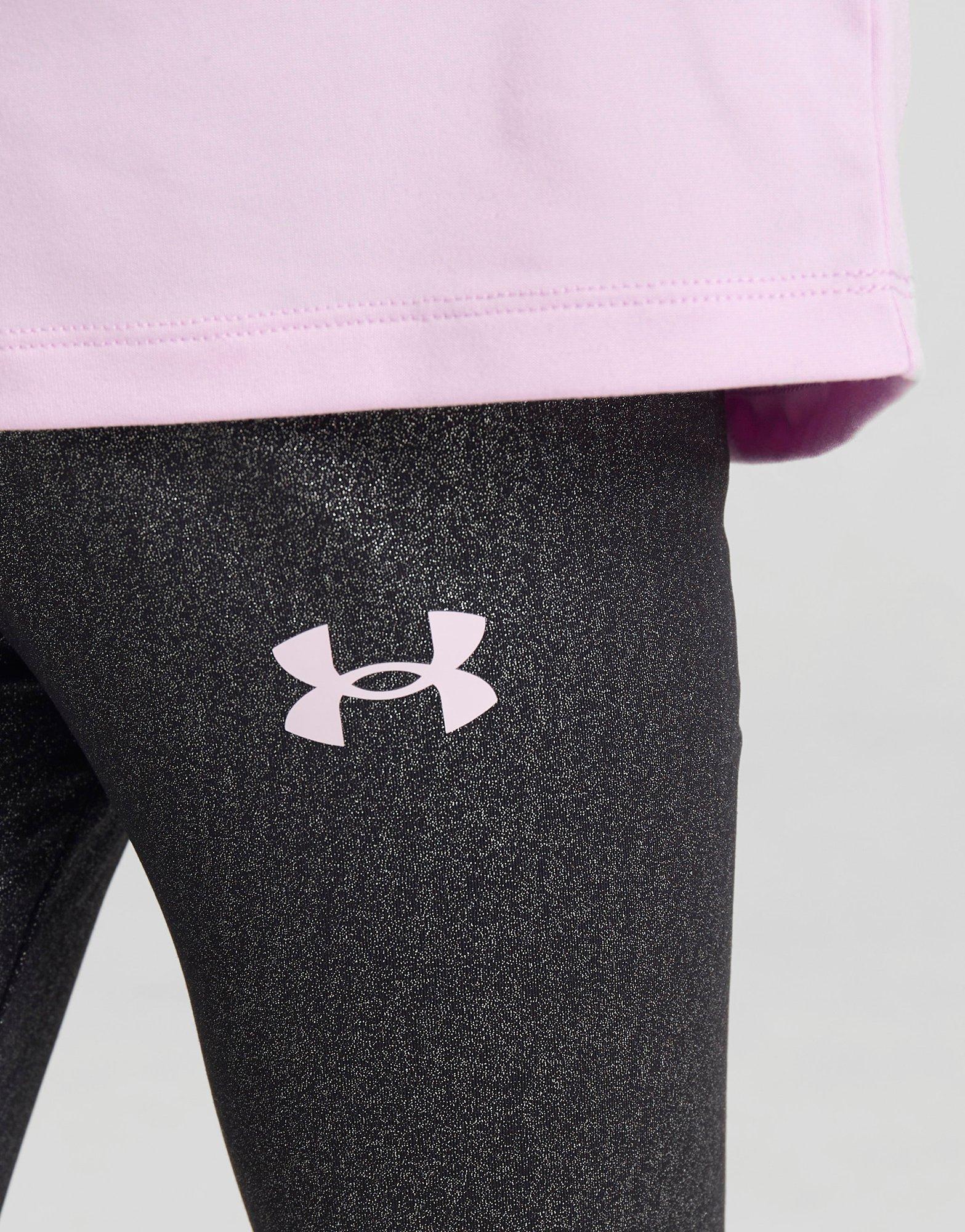 Pink Under Armour Girls' 1/4 Zip Top/Leggings Glitter Set Children