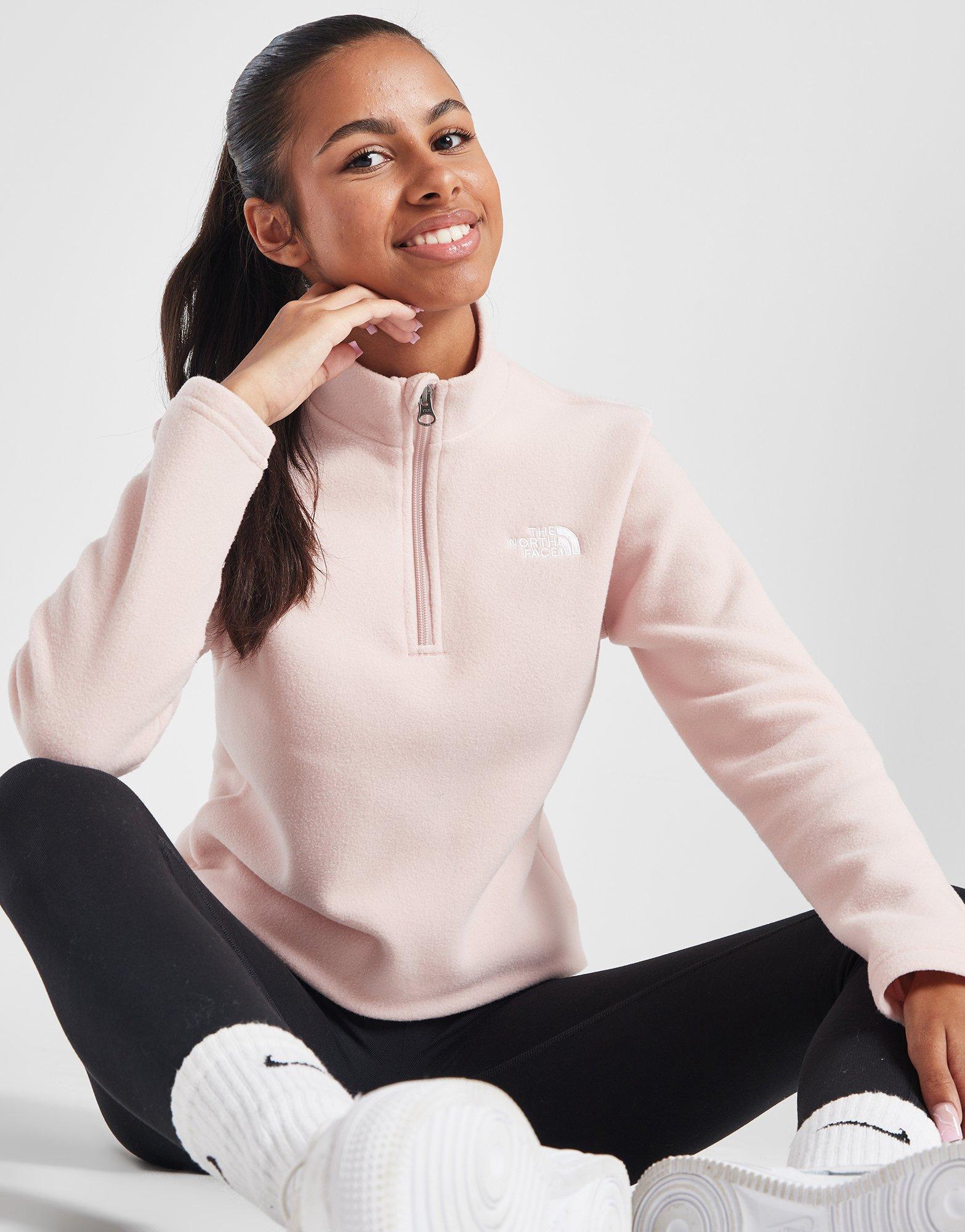 The North Face Glacier 1/4 zip wide neck fleece in pink Exclusive