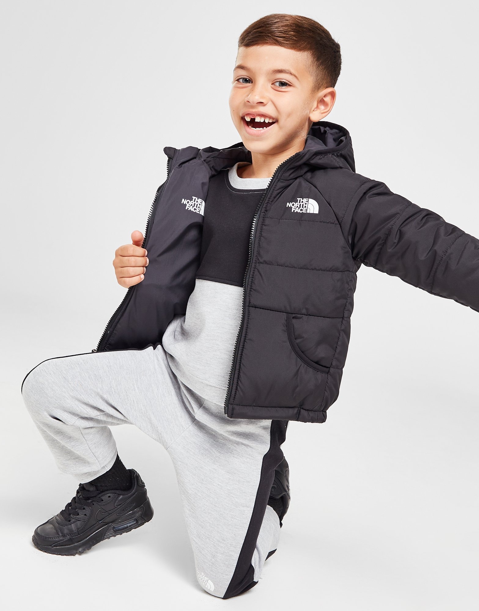 Doune à capuche manches longues Enfant The north face B REVERSIBLE PERRITO  JACKET Noir Sport 2000