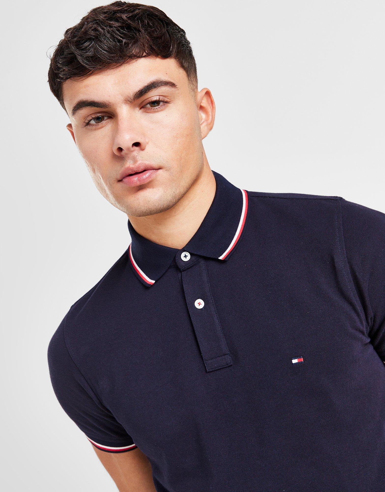 Tommy Hilfiger Polo Liseré Homme Blanc- JD Sports France