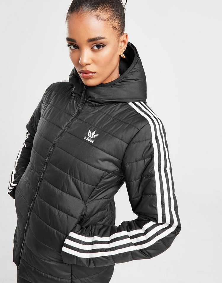 Black adidas Originals 3-Stripes Slim Padded Jacket | JD Sports UK