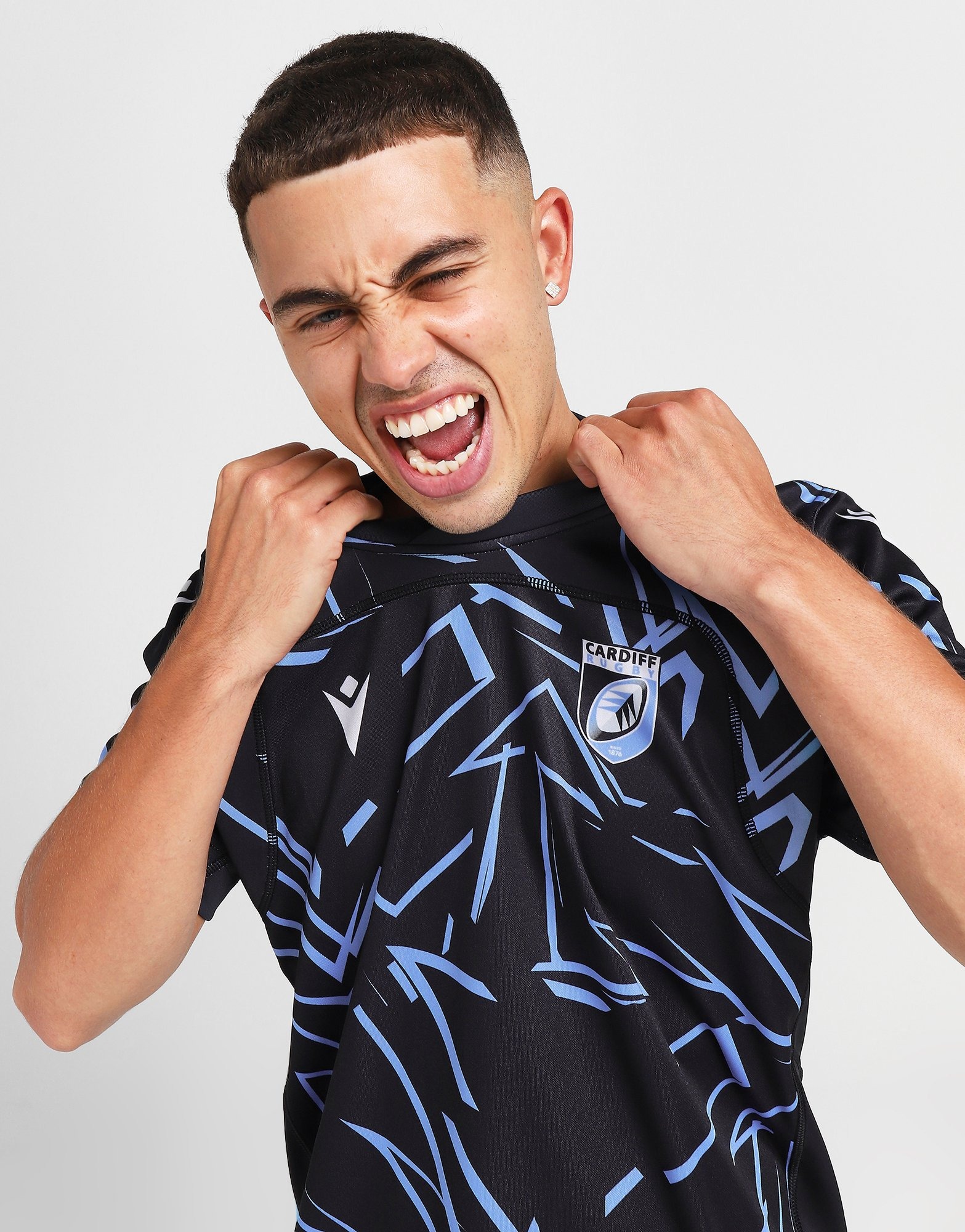 Blue Macron Cardiff Blues Rugby 2023/24 Training Shirt - JD Sports Ireland