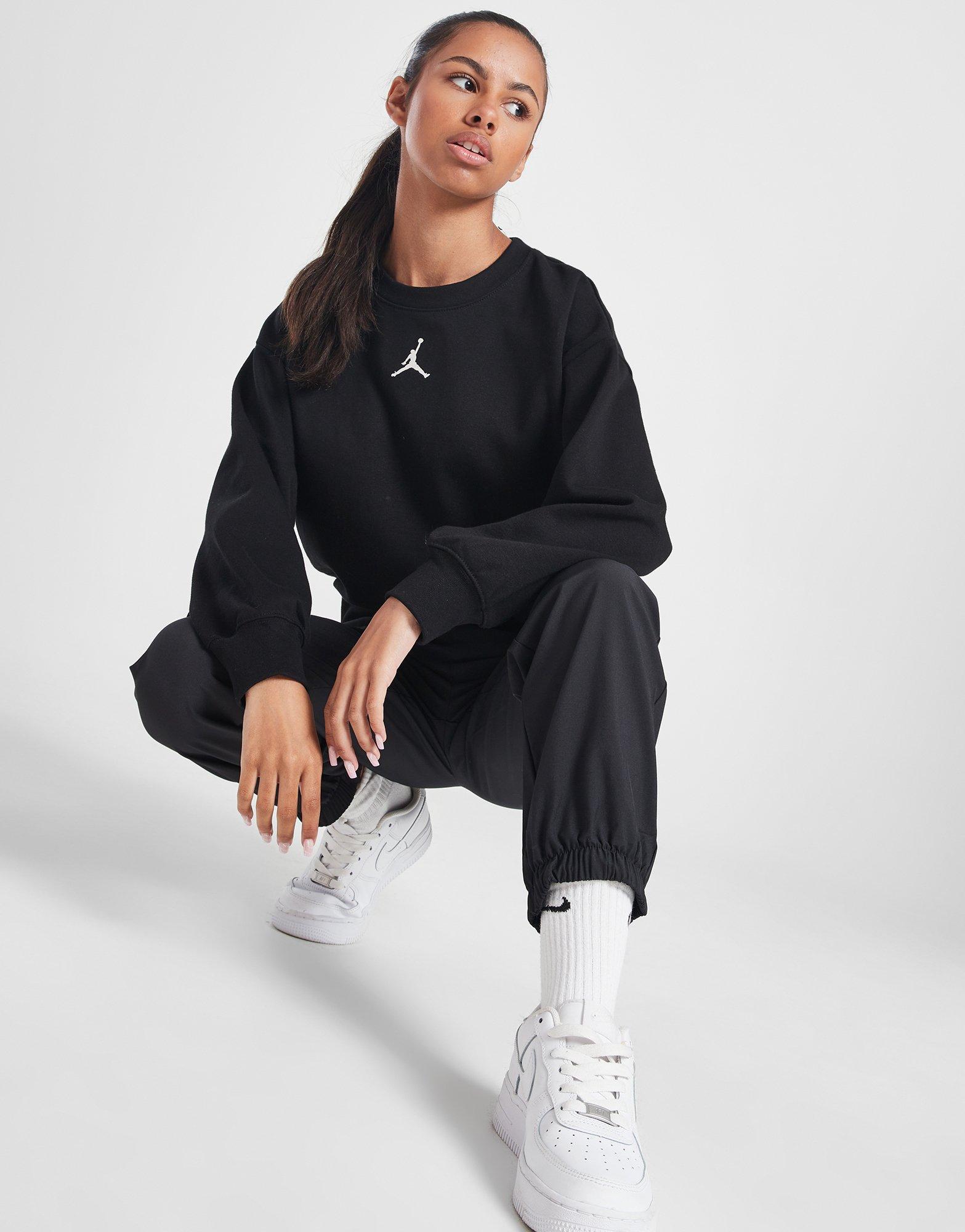 Black Jordan Girls' Essentials Crew Sweatshirt Junior | JD Sports UK