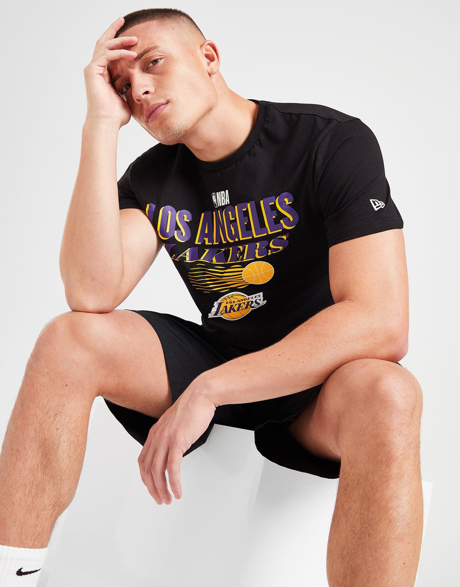 Nike Basketball NBA LA Lakers unisex graphic fleece joggers in black