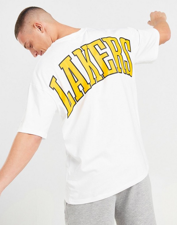 White New Era NBA LA Lakers Logo Oversized T-Shirt
