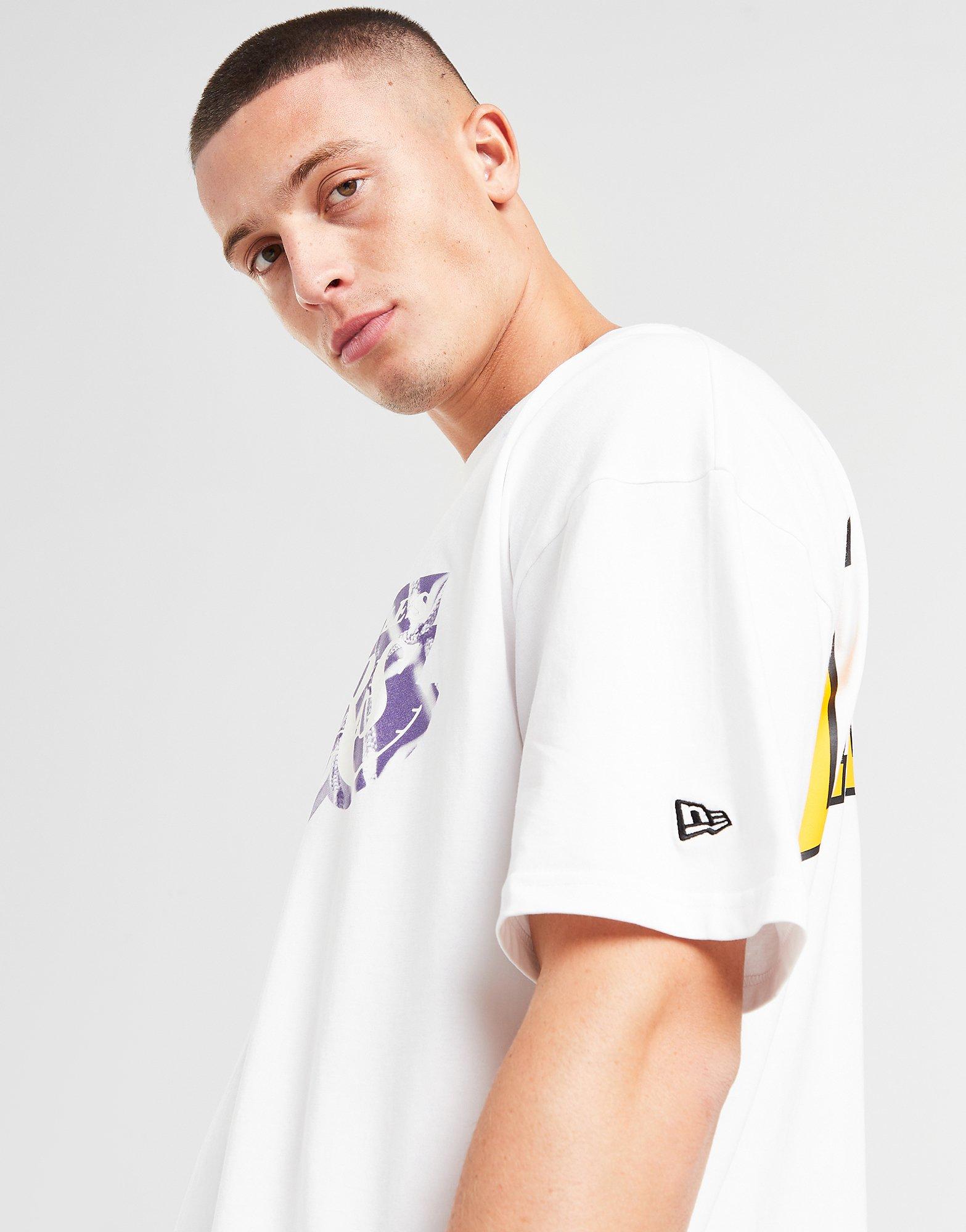 White New Era NBA LA Lakers Logo Oversized T-Shirt