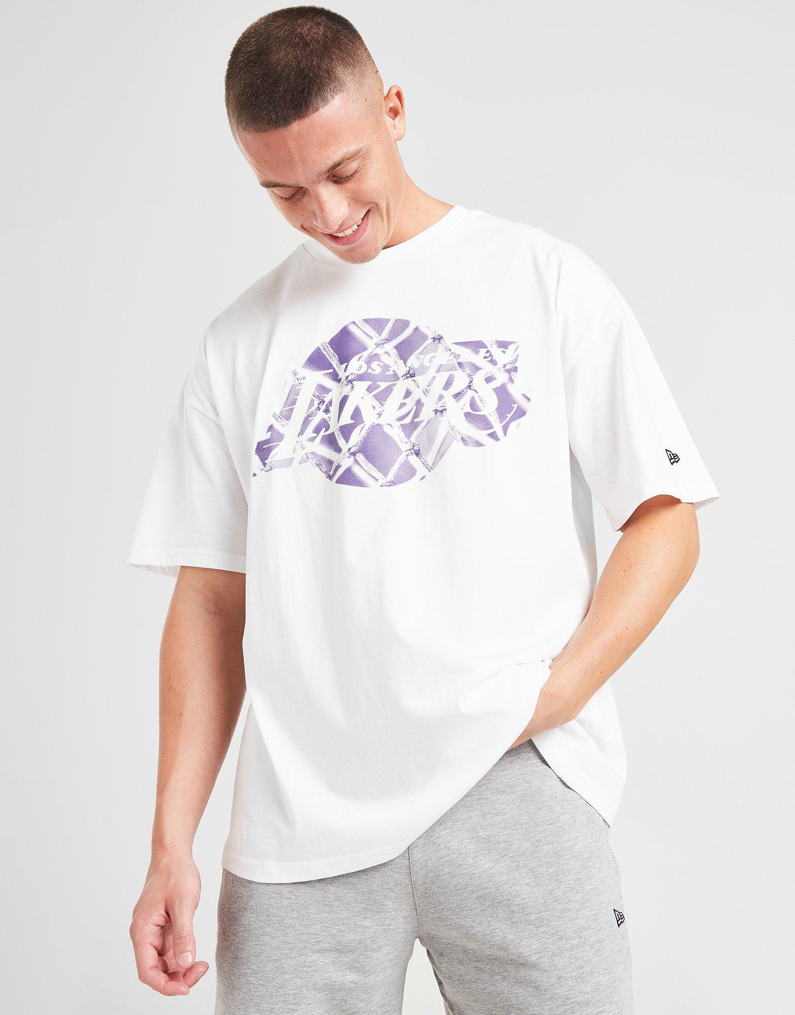 White New Era NBA LA Lakers Logo Oversized T-Shirt