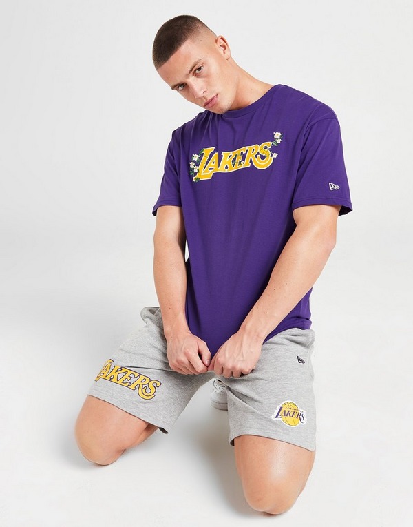 Purple New Era NBA LA Lakers Floral Graphic T-Shirt