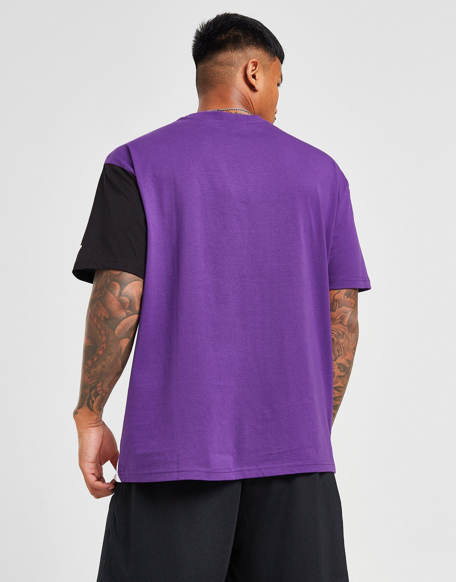 LA Lakers NBA Cut And Sew Purple Oversized T-Shirt