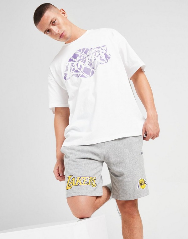 Grey New Era NBA LA Lakers Team Logo Shorts