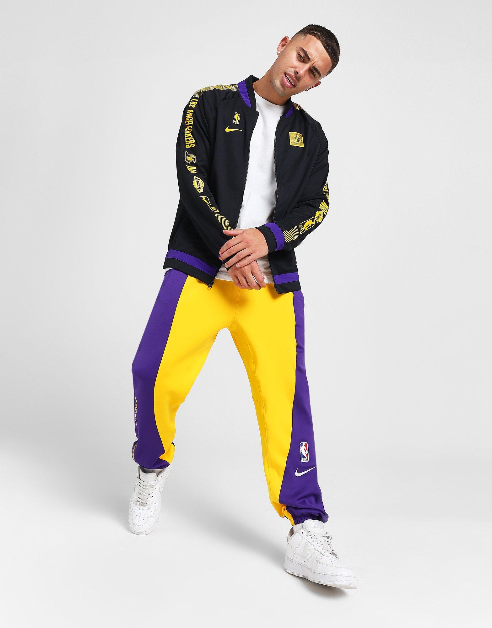 Nike Men's Los Angeles Lakers Yellow Showtime Pants, Medium
