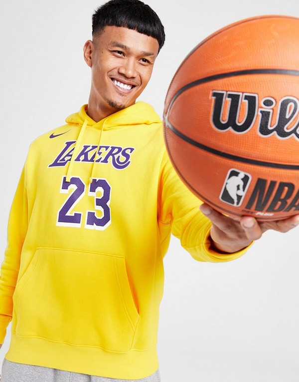 Yellow Nike NBA LA Lakers James #23 Hoodie