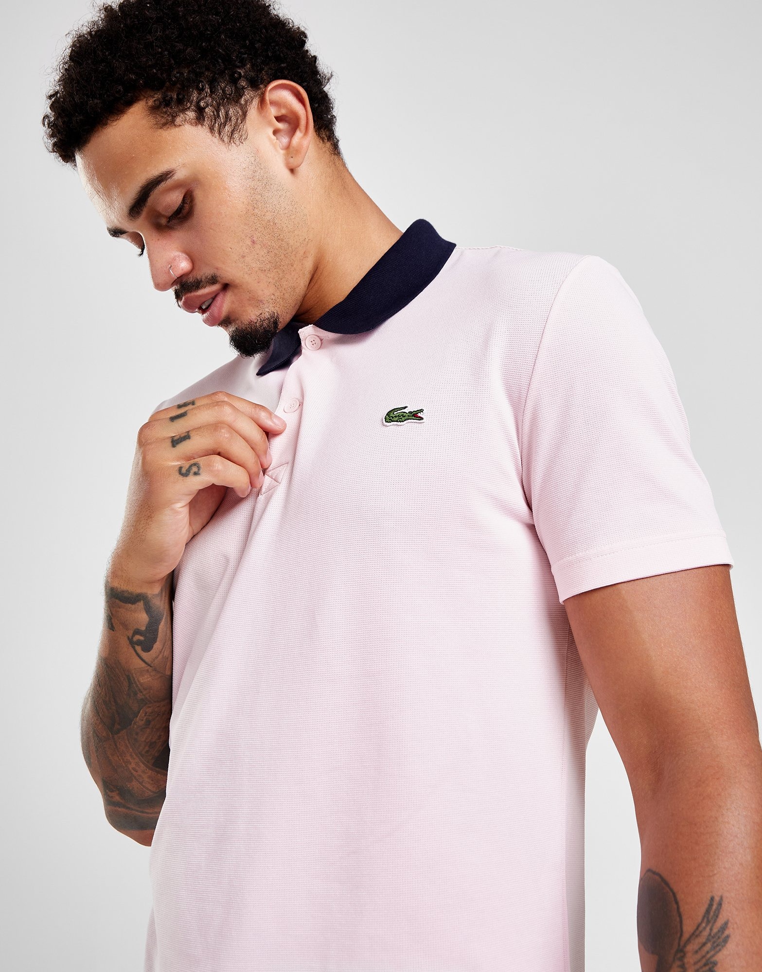 Pink Lacoste Contrast Collar Polo Shirt JD Sports Global