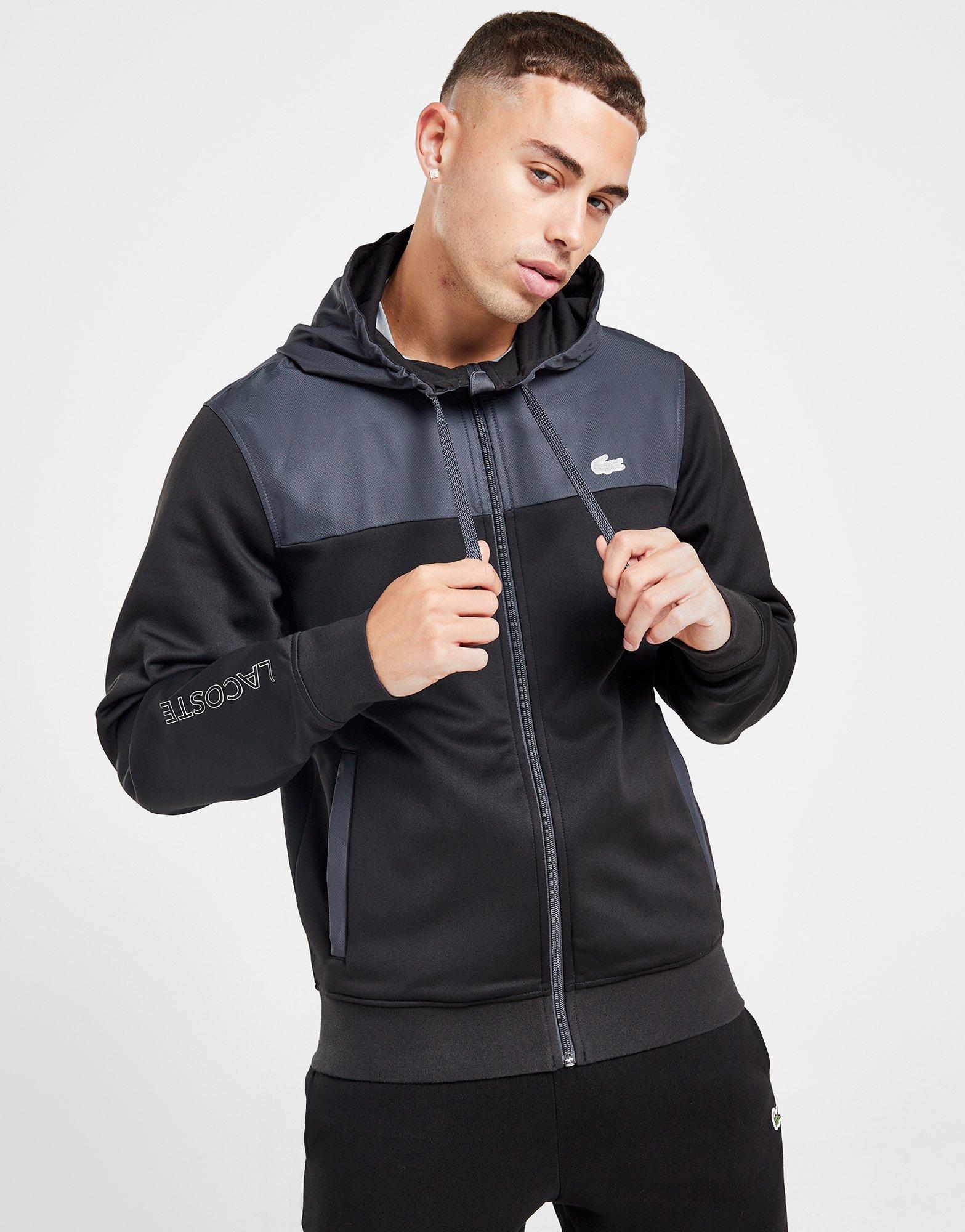 Black lacoste zip online hoodie