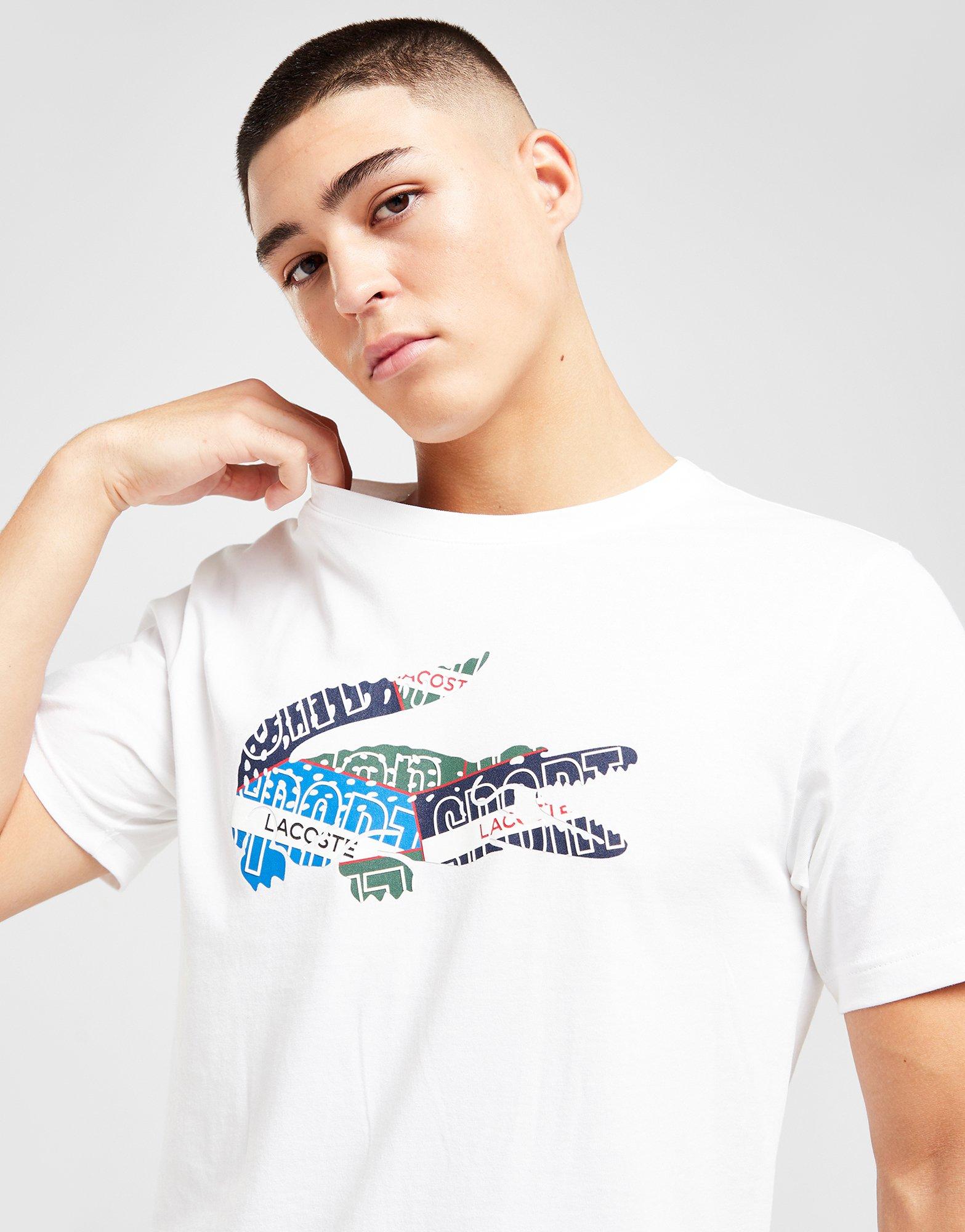 Lacoste T-Shirt Croc Logo Homme Blanc- JD Sports France