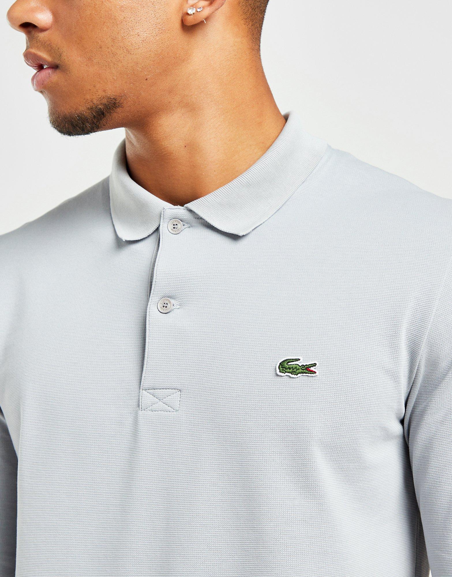 Grey Lacoste Long Sleeve Polo Shirt - JD Sports