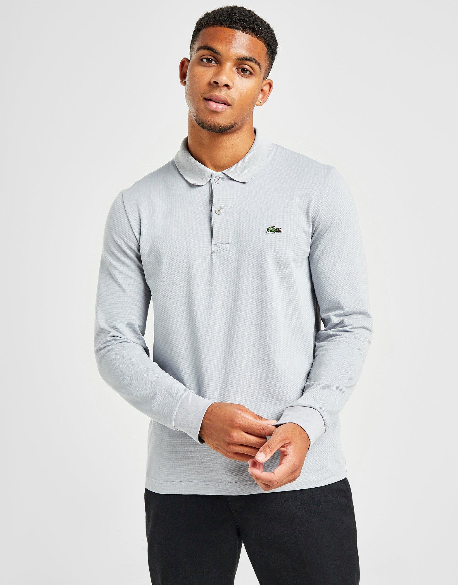 Lacoste white long sleeve polo outlet shirt